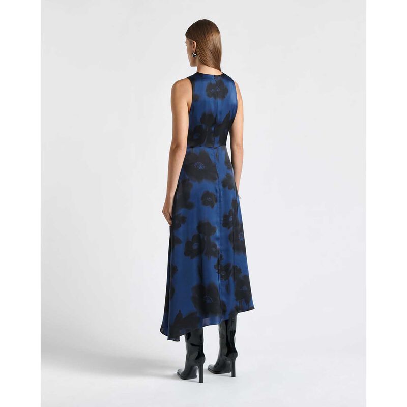 Cue Falling Floral Satin Midi Dress image number 1